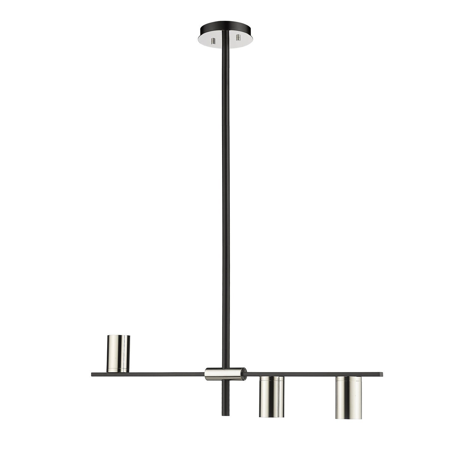 Z-Lite - 814-3L-MB-PN - Three Light Linear Chandelier - Calumet - Matte Black + Polished Nickel