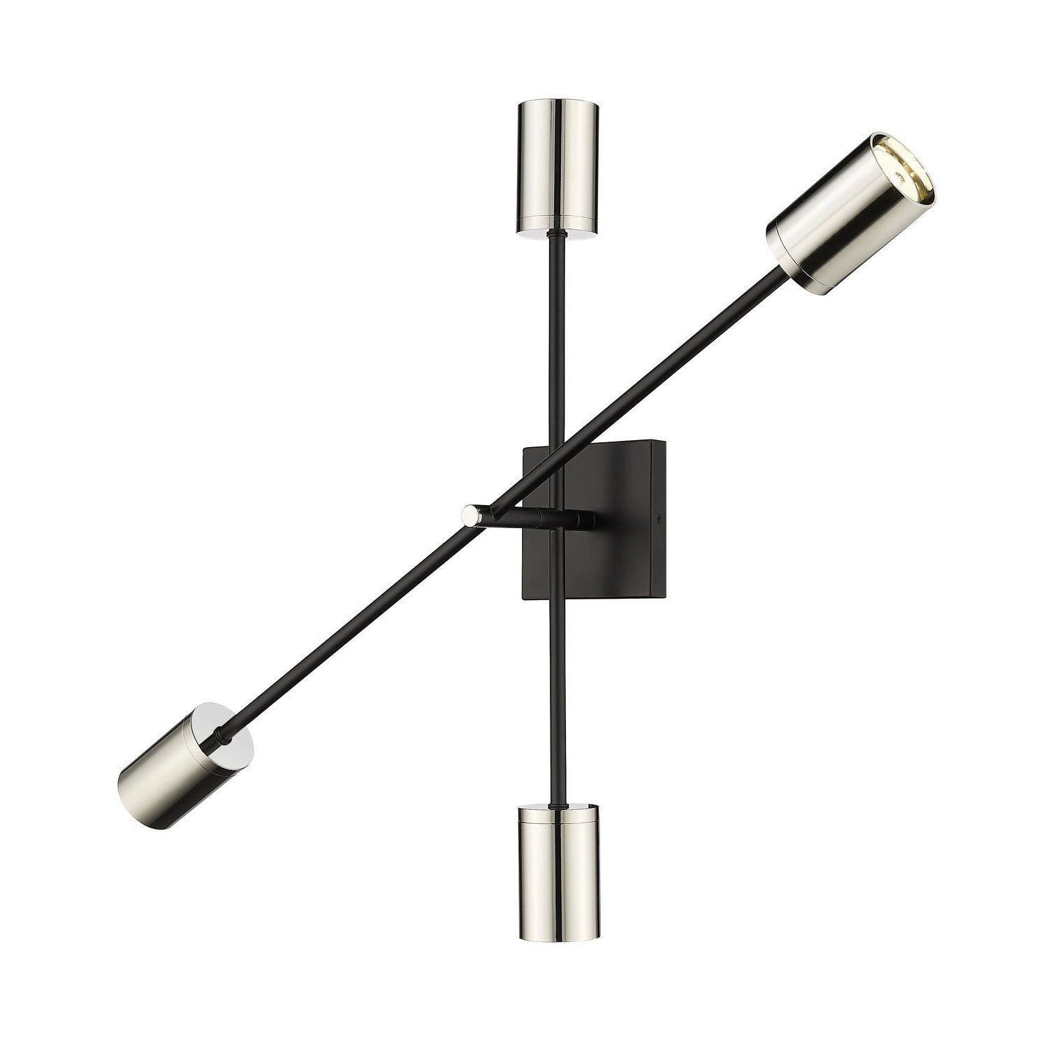 Z-Lite - 814-4S-MB-PN - Four Light Wall Sconce - Calumet - Matte Black + Polished Nickel