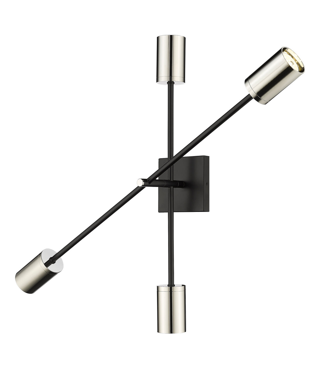 Z-Lite - 814-4S-MB-PN - Four Light Wall Sconce - Calumet - Matte Black + Polished Nickel