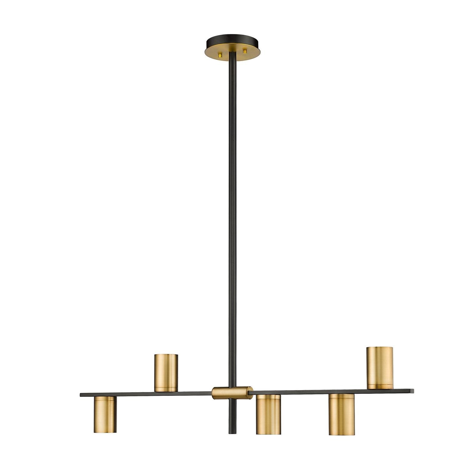 Z-Lite - 814-5L-MB-OBR - Five Light Linear Chandelier - Calumet - Matte Black + Olde Brass