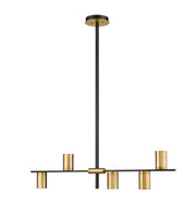 Z-Lite - 814-5L-MB-OBR - Five Light Linear Chandelier - Calumet - Matte Black + Olde Brass