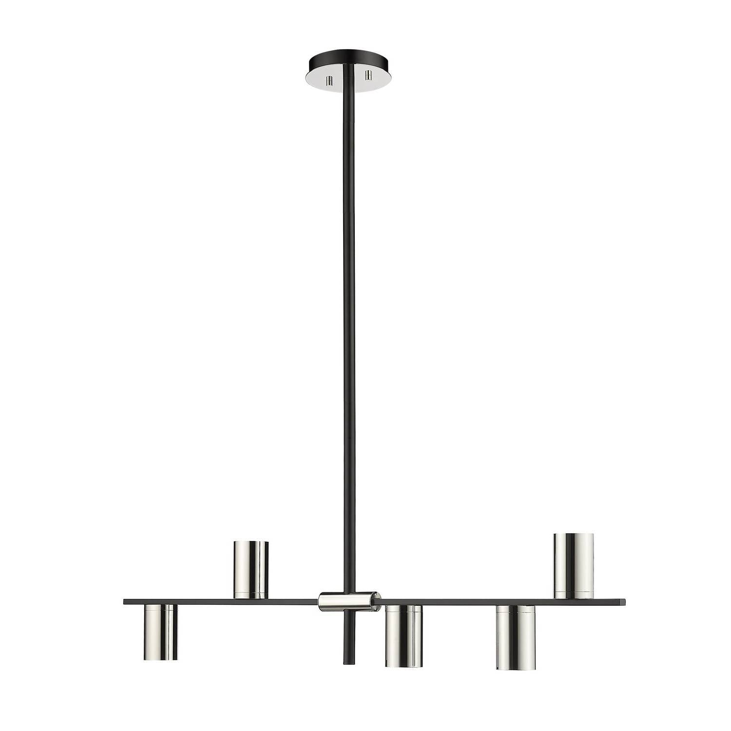 Z-Lite - 814-5L-MB-PN - Five Light Linear Chandelier - Calumet - Matte Black + Polished Nickel