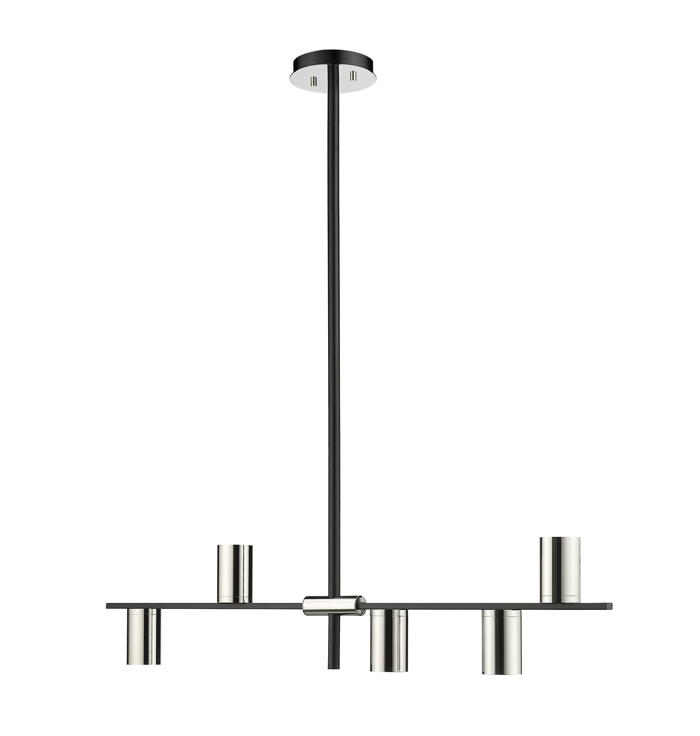 Z-Lite - 814-5L-MB-PN - Five Light Linear Chandelier - Calumet - Matte Black + Polished Nickel