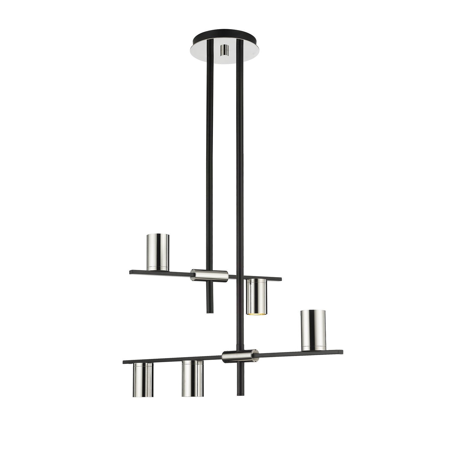 Z-Lite - 814-5MB-PN - Five Light Chandelier - Calumet - Matte Black + Polished Nickel