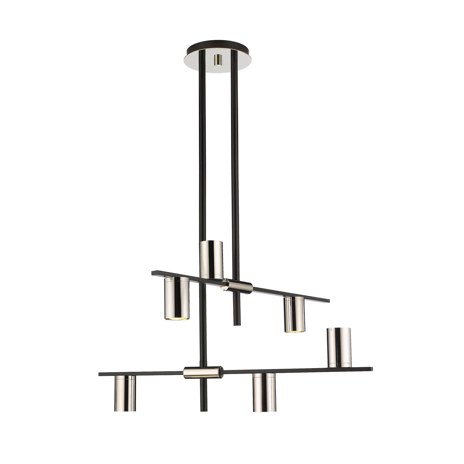 Z-Lite - 814-6MB-PN - Six Light Chandelier - Calumet - Matte Black + Polished Nickel