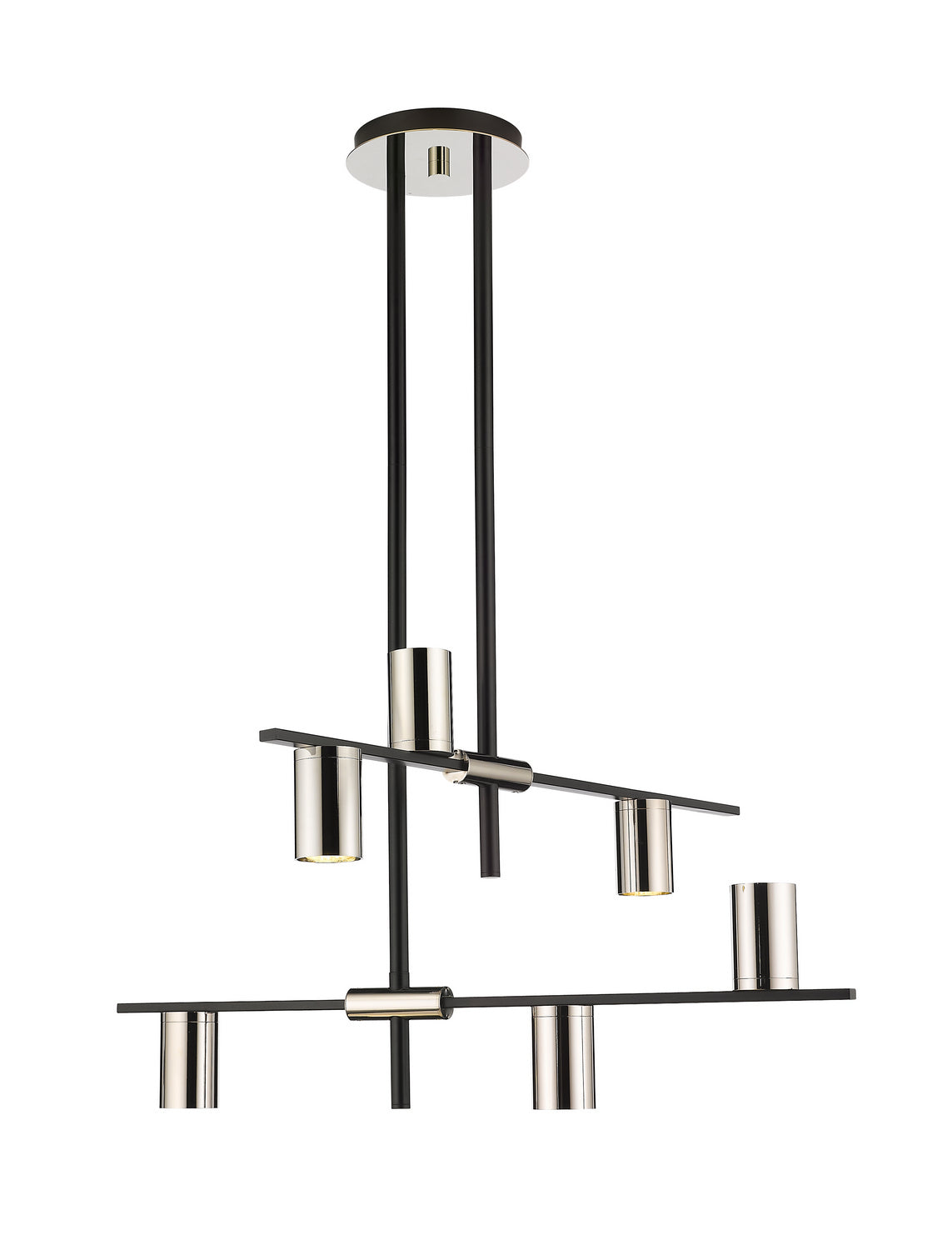 Z-Lite - 814-6MB-PN - Six Light Chandelier - Calumet - Matte Black + Polished Nickel