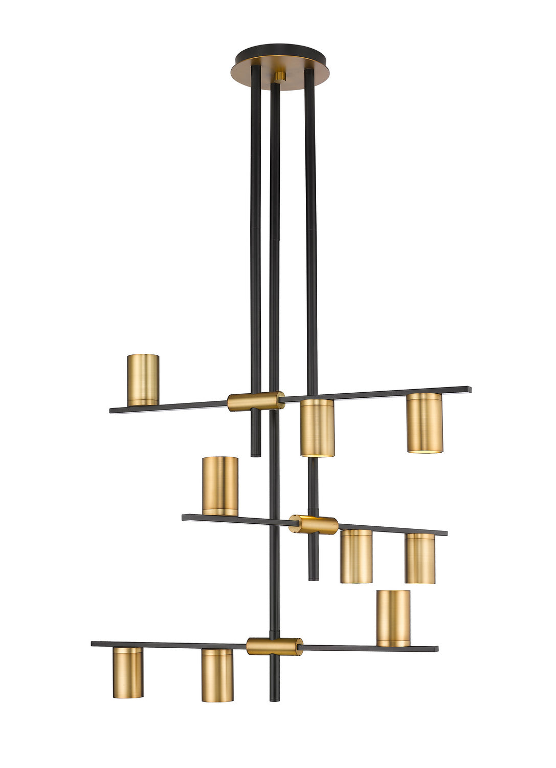 Z-Lite - 814-9MB-OBR - Nine Light Chandelier - Calumet - Matte Black + Olde Brass