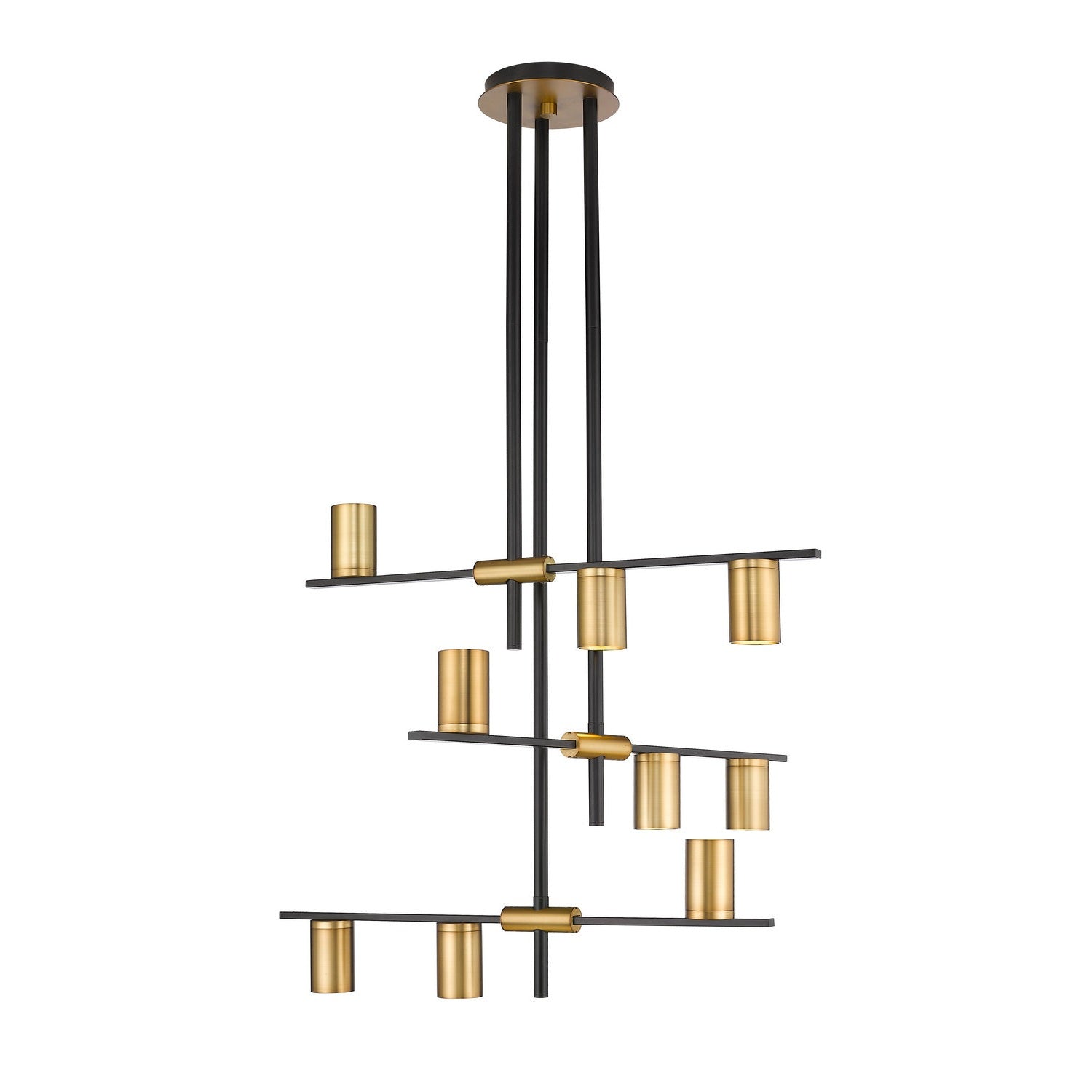 Z-Lite - 814-9MB-OBR - Nine Light Chandelier - Calumet - Matte Black + Olde Brass