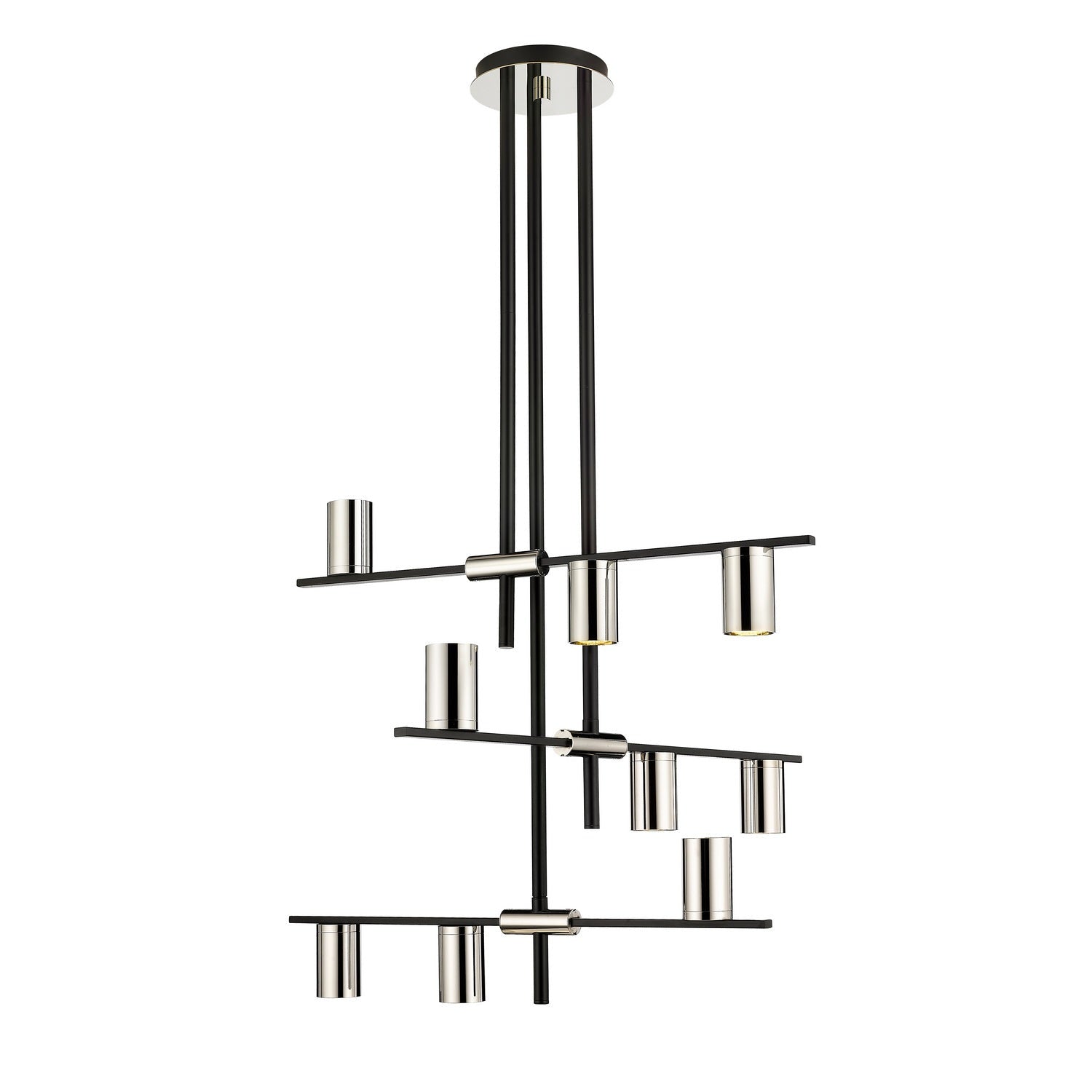 Z-Lite - 814-9MB-PN - Nine Light Chandelier - Calumet - Matte Black + Polished Nickel