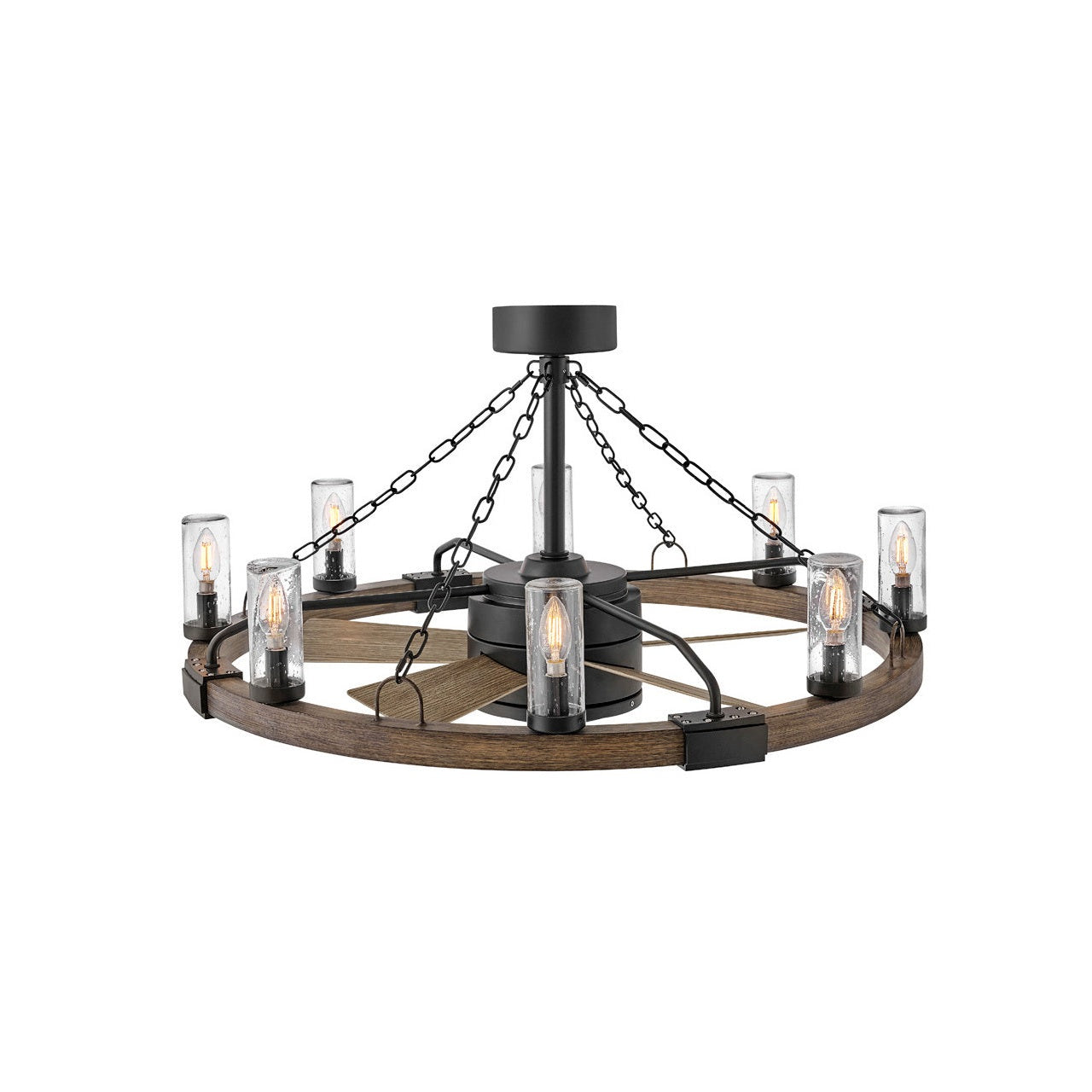 Hinkley - 902928FMB-LWD - 36" with 28" LED Fandelier - Sawyer - Matte Black