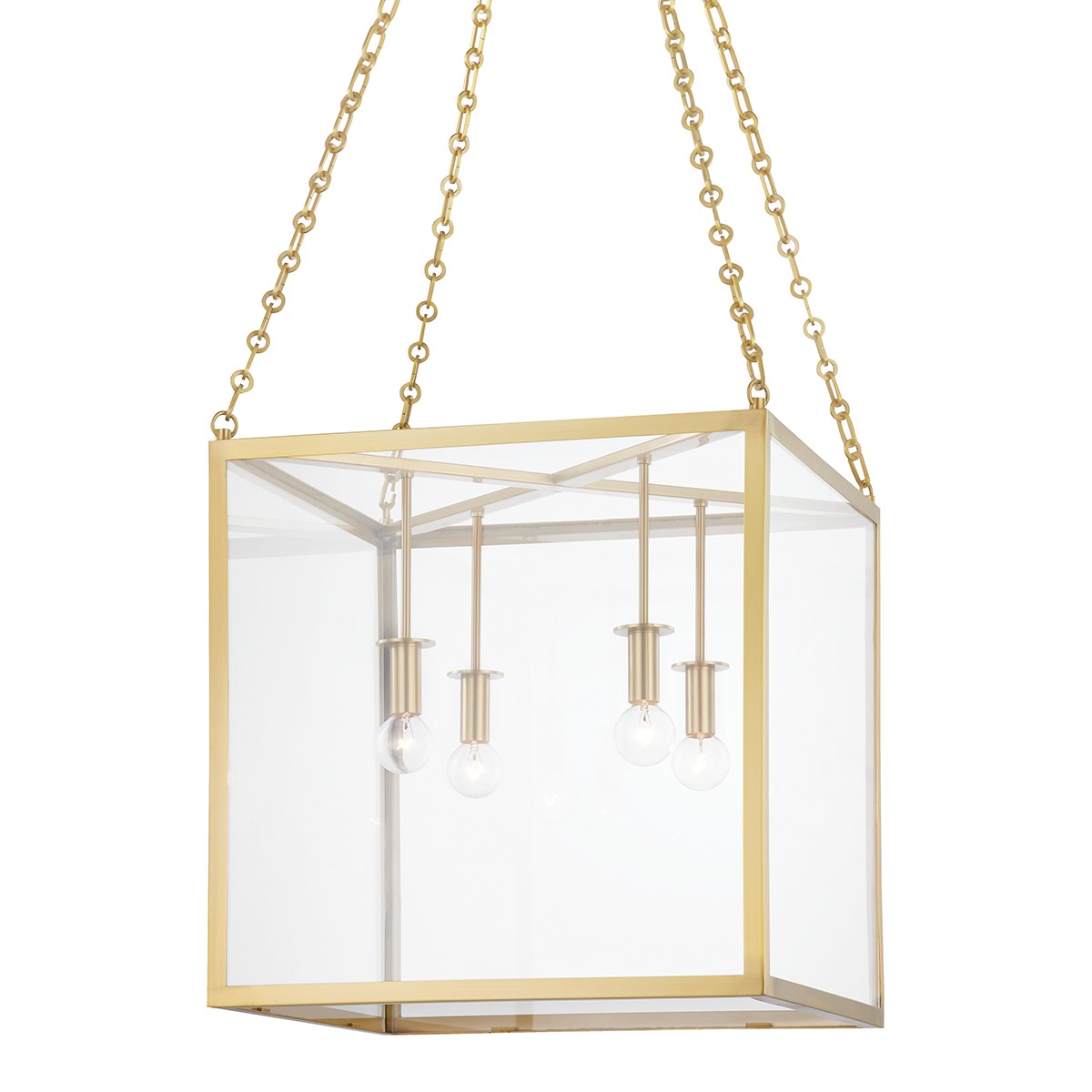 Hudson Valley - 4118-AGB - Four Light Lantern - Catskill - Aged Brass