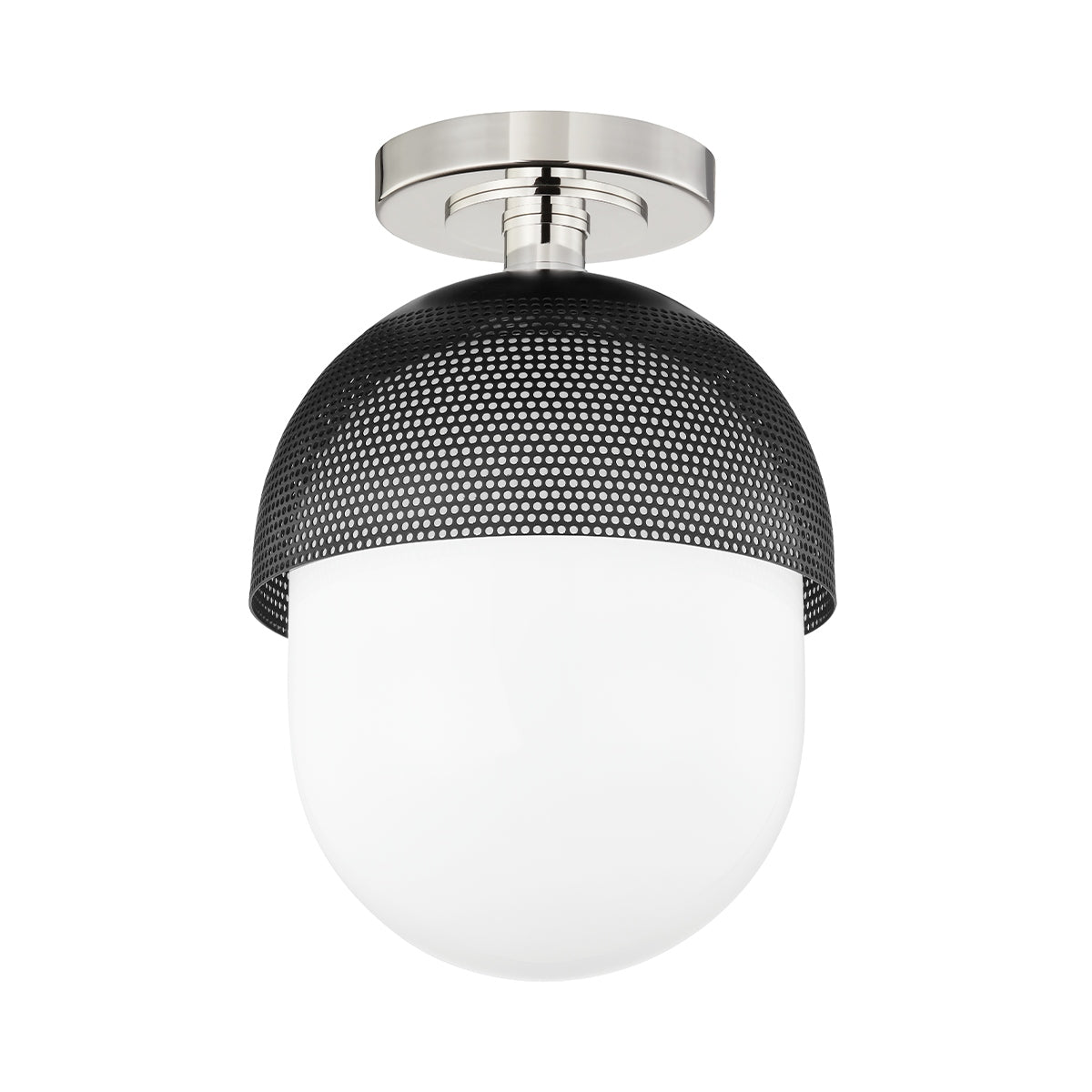 Hudson Valley - 6110-PN/BK - One Light Semi Flush Mount - Nyack - Polished Nickel/Black