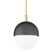Hudson Valley - 6114-AGB/BK - One Light Pendant - Nyack - Aged Brass/Black
