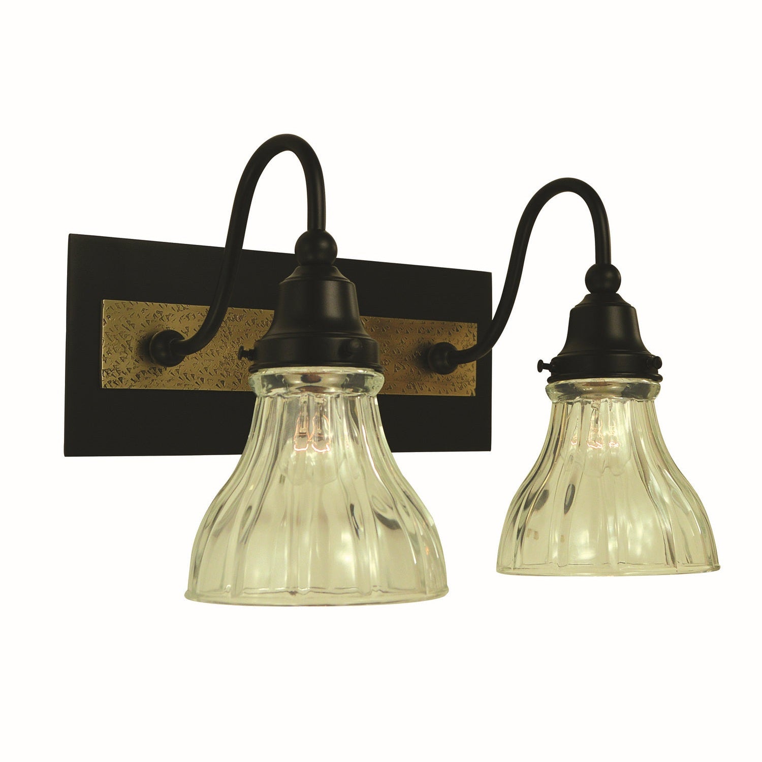 Framburg - 5612 MBLACK/AB - Two Light Wall Sconce - Houghton - Matte Black/Antique Brass