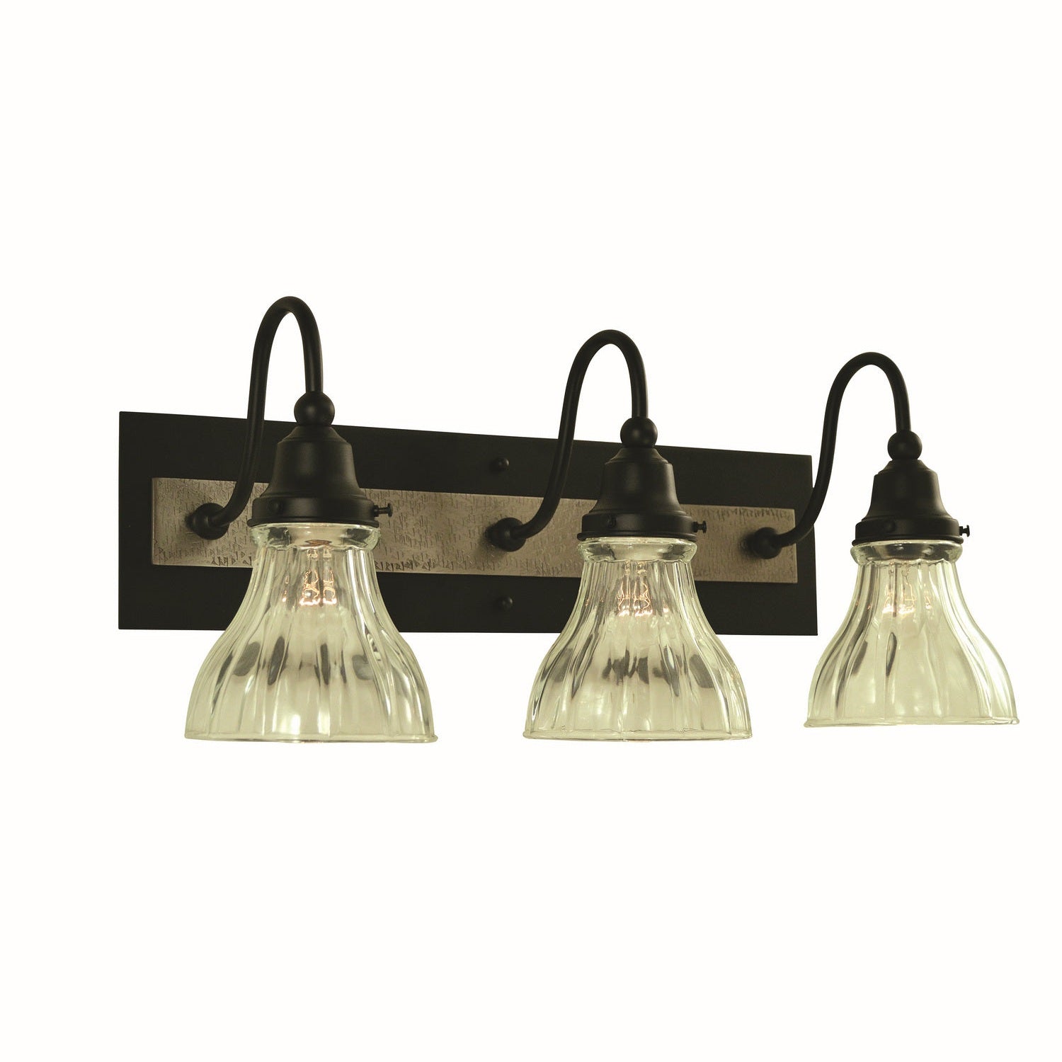 Framburg - 5613 MBLACK/BN - Three Light Wall Sconce - Houghton - Matte Black/Brushed Nickel