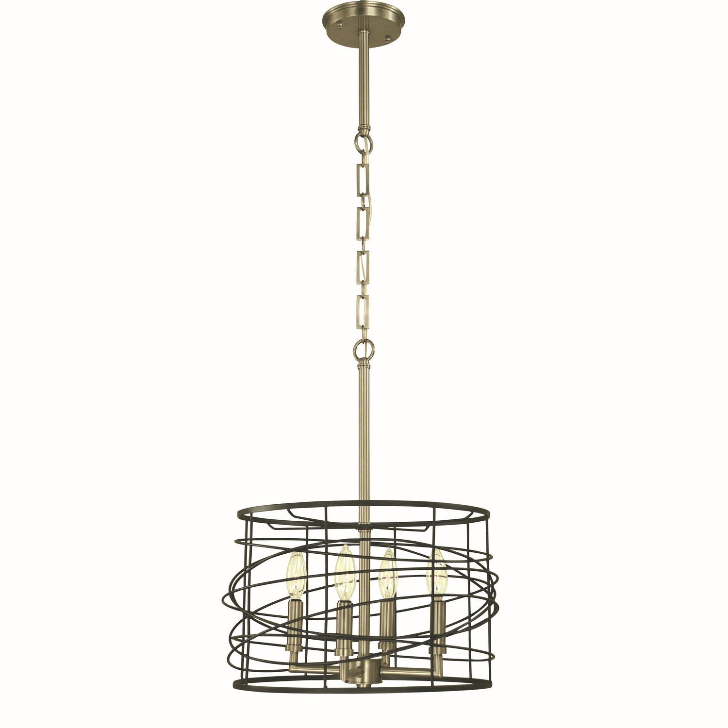 Framburg - 5614 BN/MBLACK - Four Light Mini Chandelier - Boca - Brushed Nickel and Matte Black