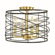 Framburg - 5617 BR/MBLACK - Four Light Flush/Semi-Flush Mount - Boca - Brushed Brass/Matte Black
