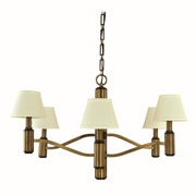 Framburg - 5636 AB/MBLACK - Six Light Chandelier - Hampton - Antique Brass/Matte Black