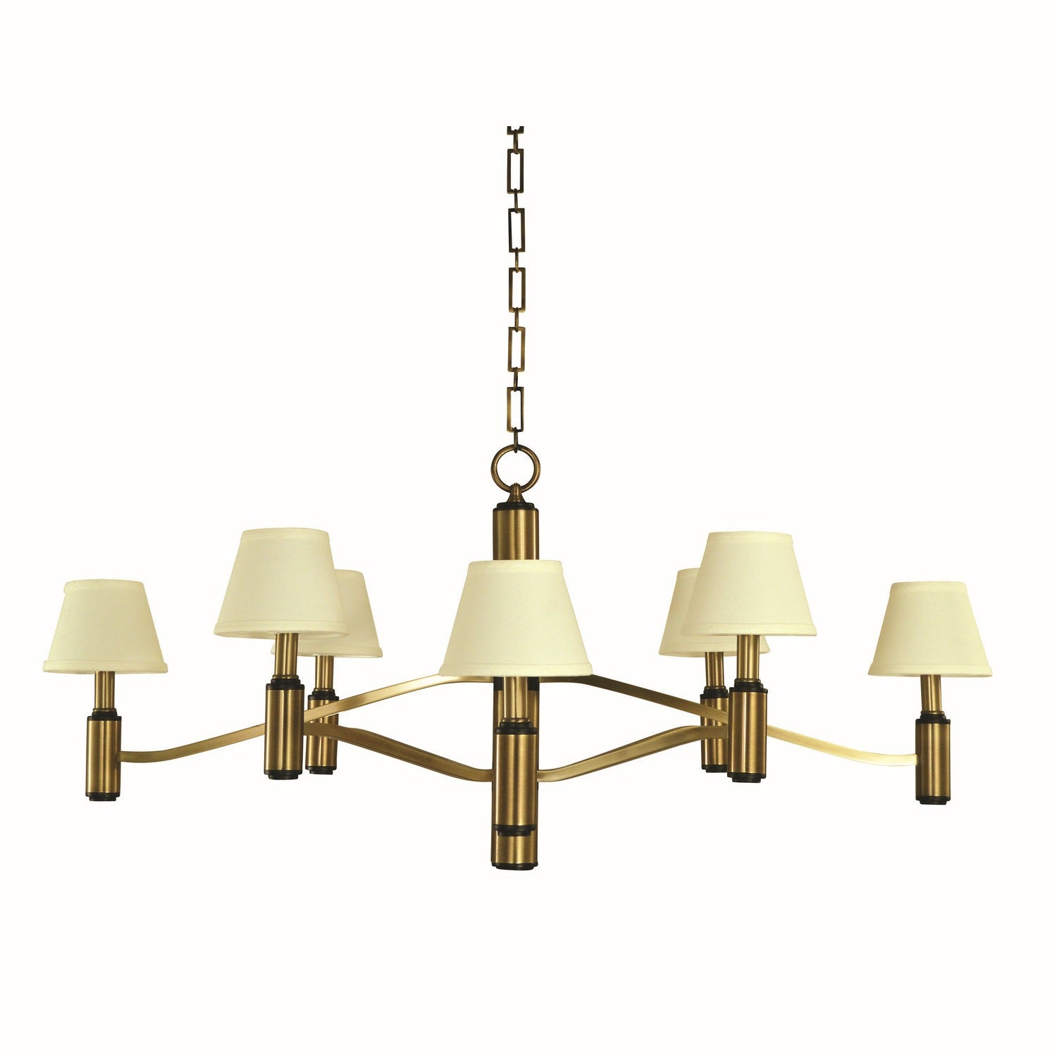Framburg - 5638 AB/MBLACK - Eight Light Chandelier - Hampton - Antique Brass/Matte Black