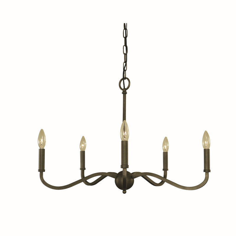 Framburg - 5640 IRON - Five Light Chandelier - Heidelberg - Iron