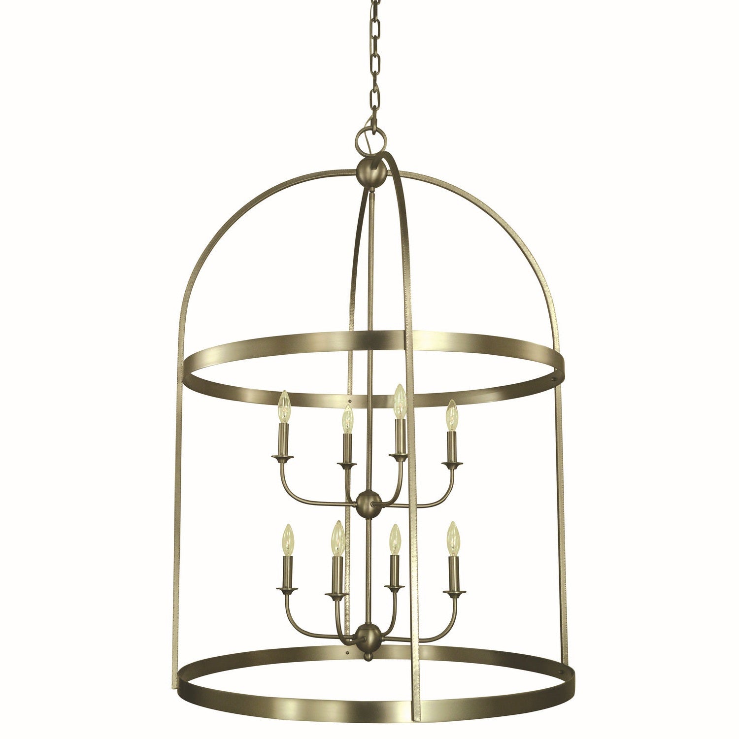 Framburg - 5648 SP - Eight Light Foyer Chandelier - Heidelberg - Satin Pewter
