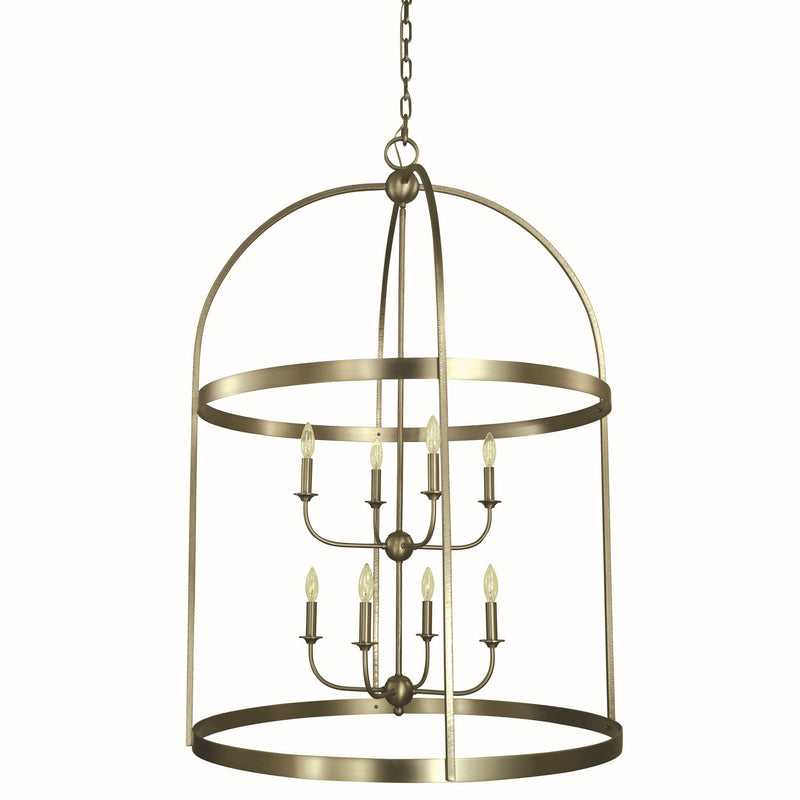 Framburg - 5648 SP - Eight Light Foyer Chandelier - Heidelberg - Satin Pewter