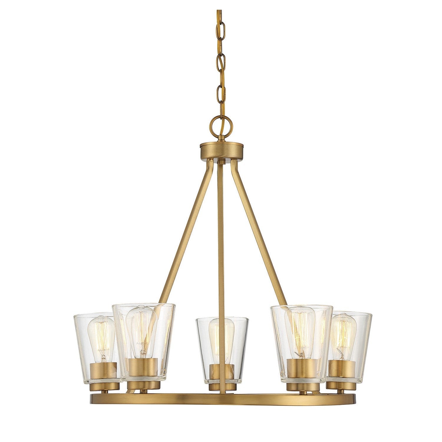 Savoy House - 1-1021-5-322 - Five Light Chandelier - Calhoun - Warm Brass