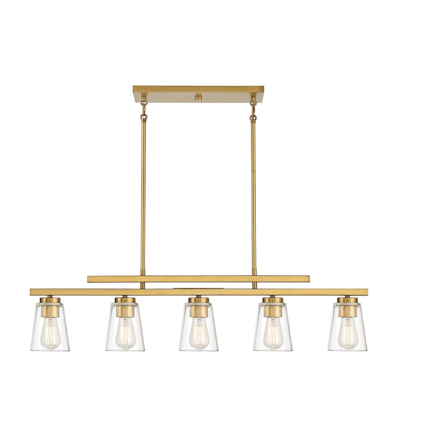 Savoy House - 1-1023-5-322 - Five Light Linear Chandelier - Calhoun - Warm Brass