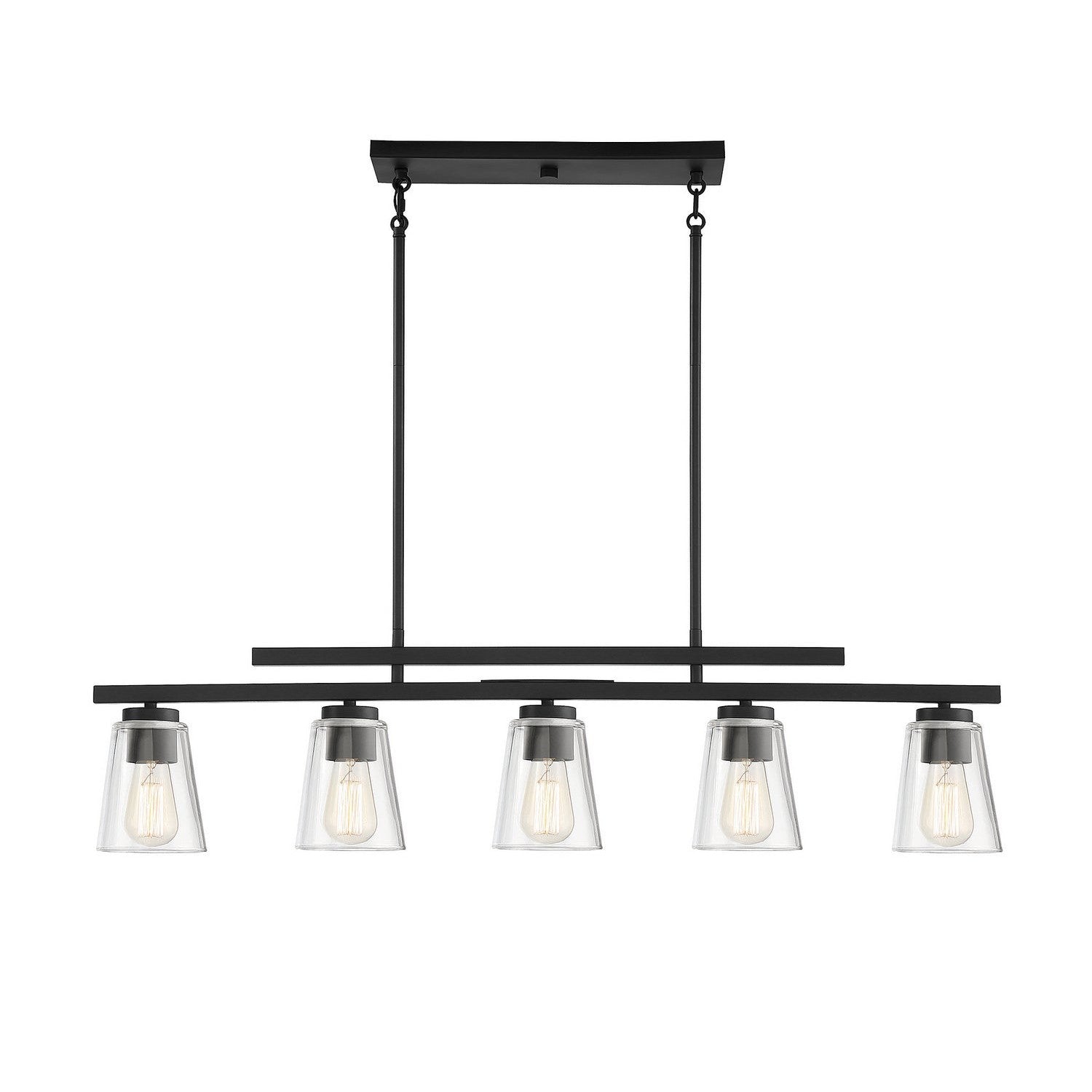 Savoy House - 1-1023-5-89 - Five Light Linear Chandelier - Calhoun - Matte Black
