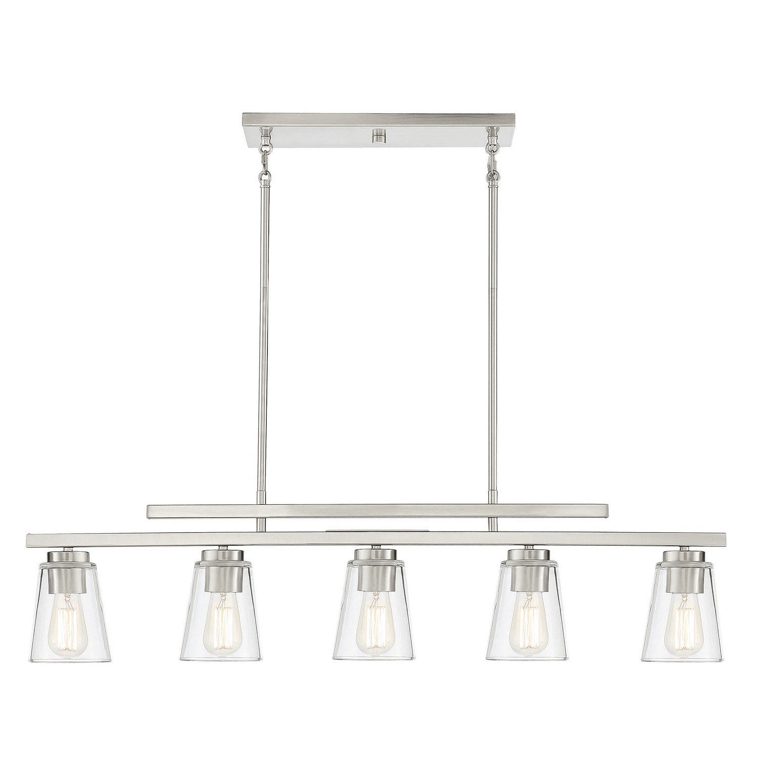 Savoy House - 1-1023-5-SN - Five Light Linear Chandelier - Calhoun - Satin Nickel