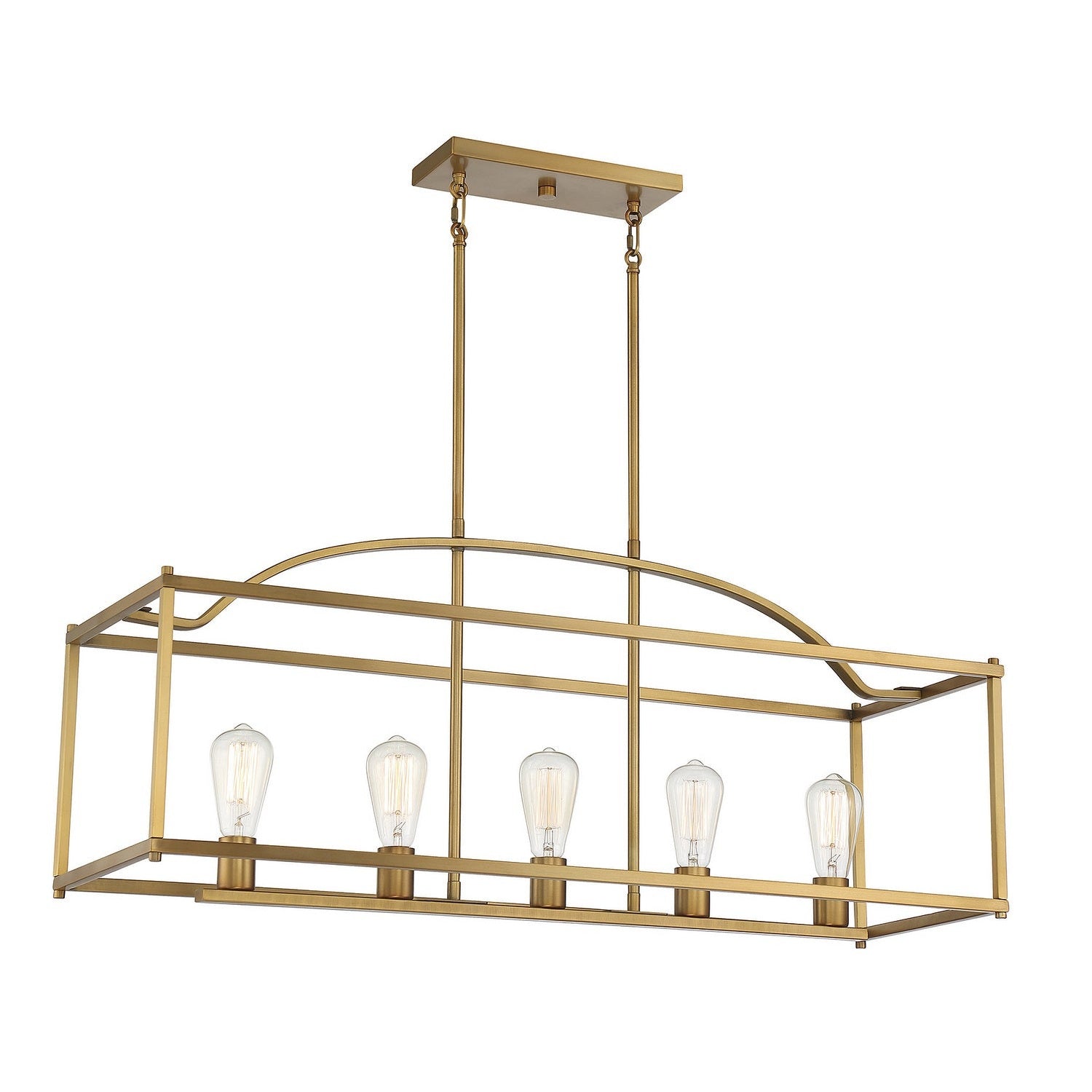 Savoy House - 1-190-5-322 - Five Light Linear Chandelier - Palladian - Warm Brass