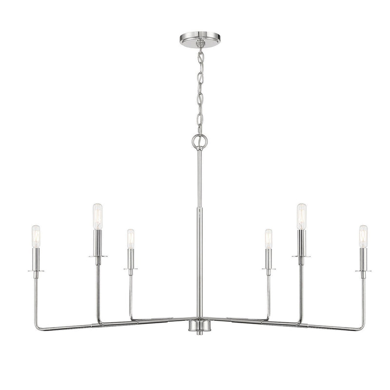 Savoy House - 1-2221-6-109 - Six Light Chandelier - Salerno - Polished Nickel