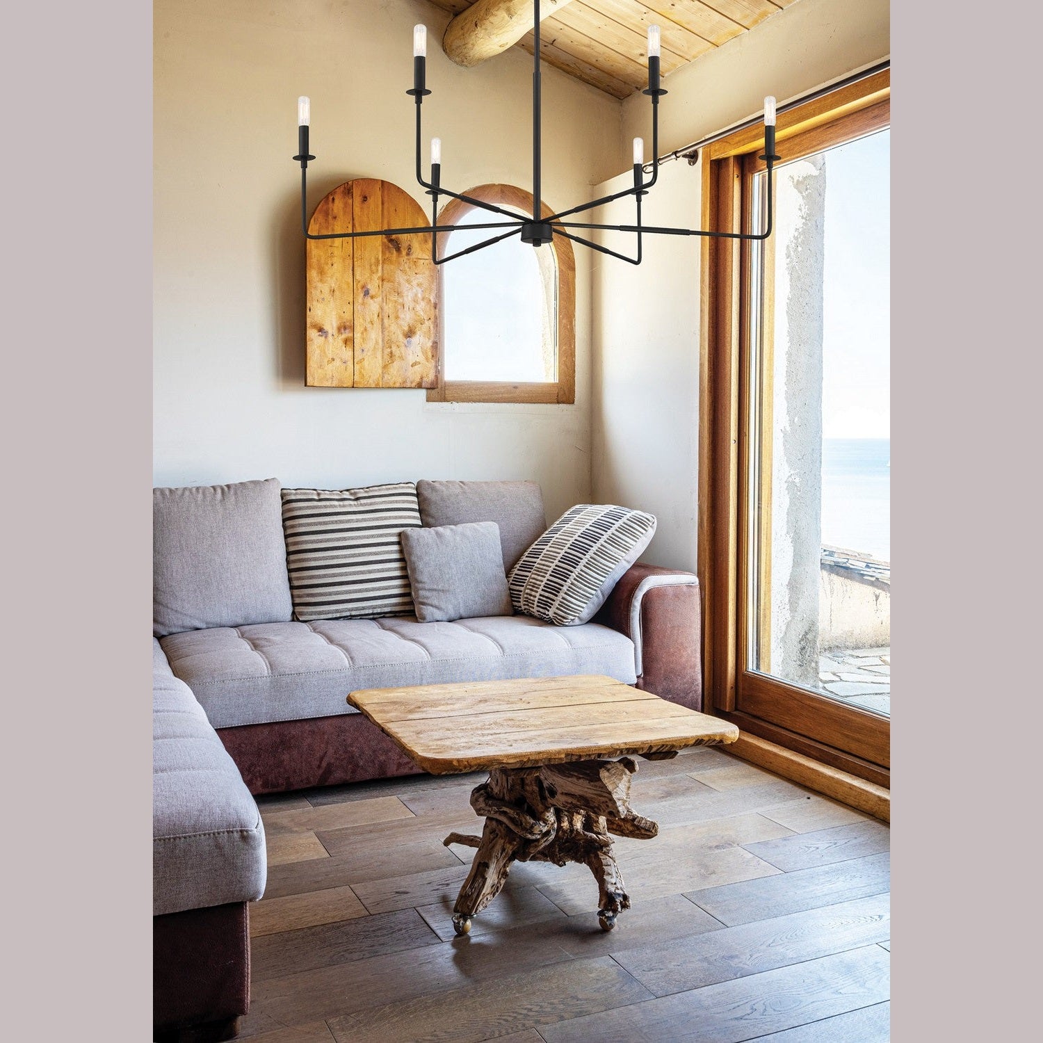 Savoy House - 1-2221-6-89 - Six Light Chandelier - Salerno - Matte Black