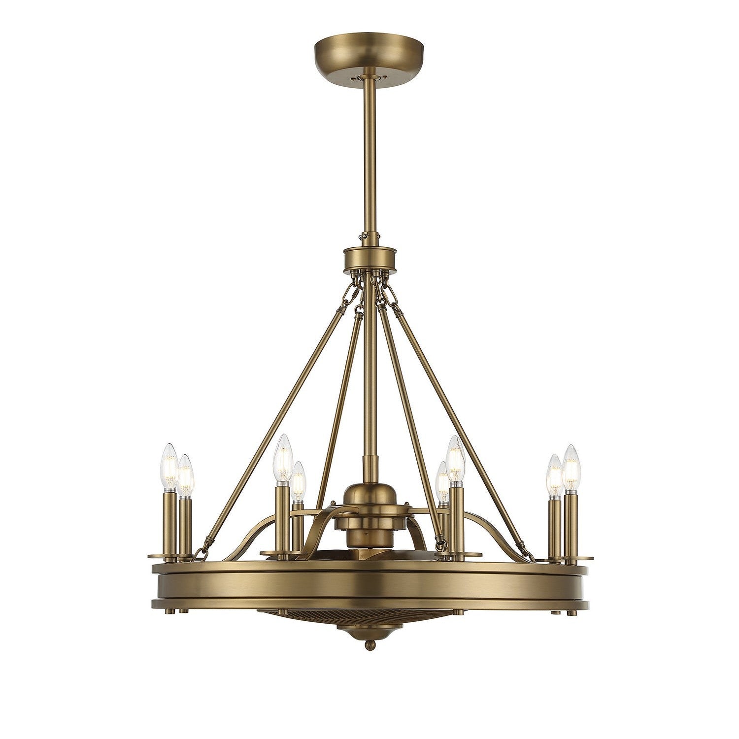 Savoy House - 39-FD-124-322 - Eight Light Fan D'lier - Lyon - Warm Brass