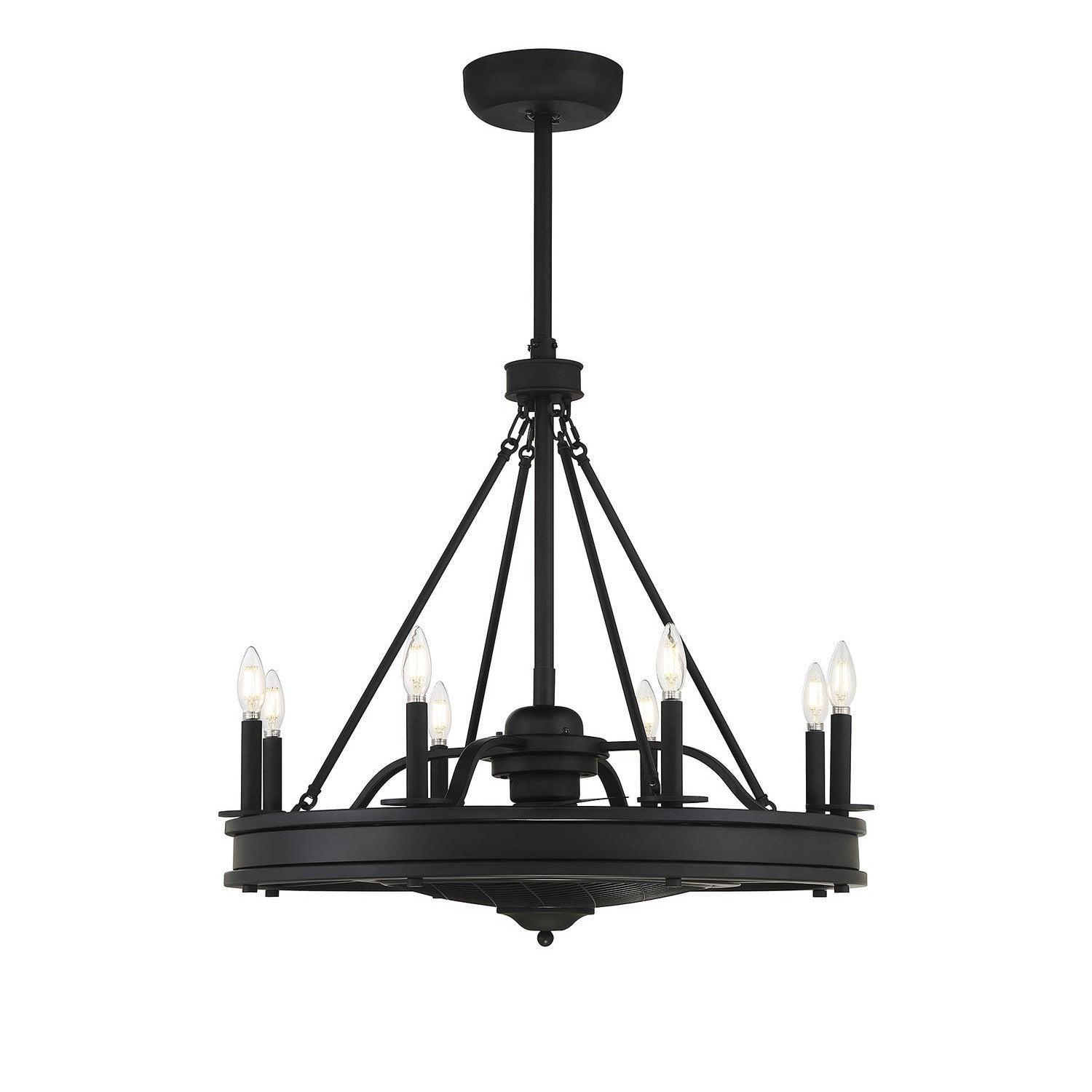Savoy House - 39-FD-124-89 - Eight Light Fan D'lier - Lyon - Matte Black