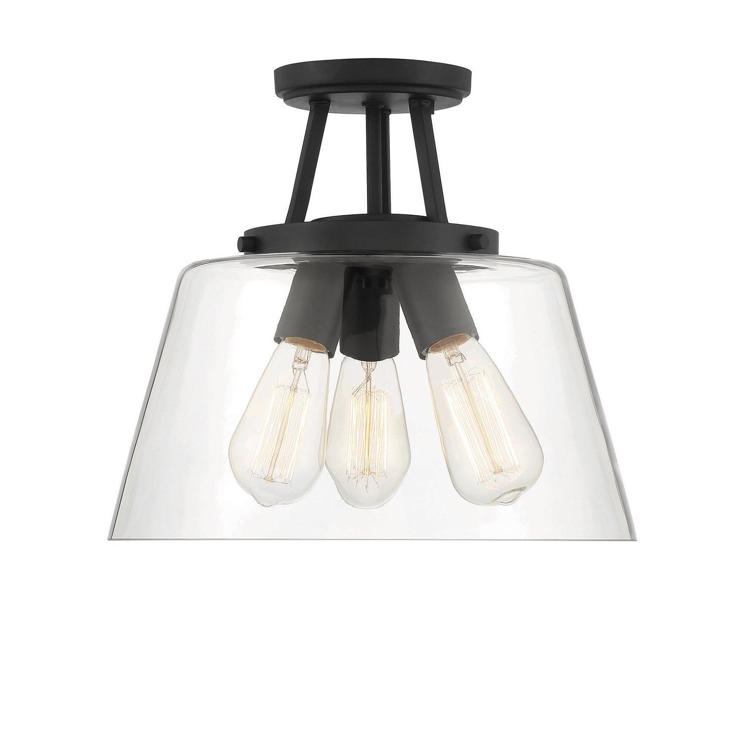 Savoy House - 6-1024-3-89 - Three Light Semi-Flush Mount - Calhoun - Matte Black
