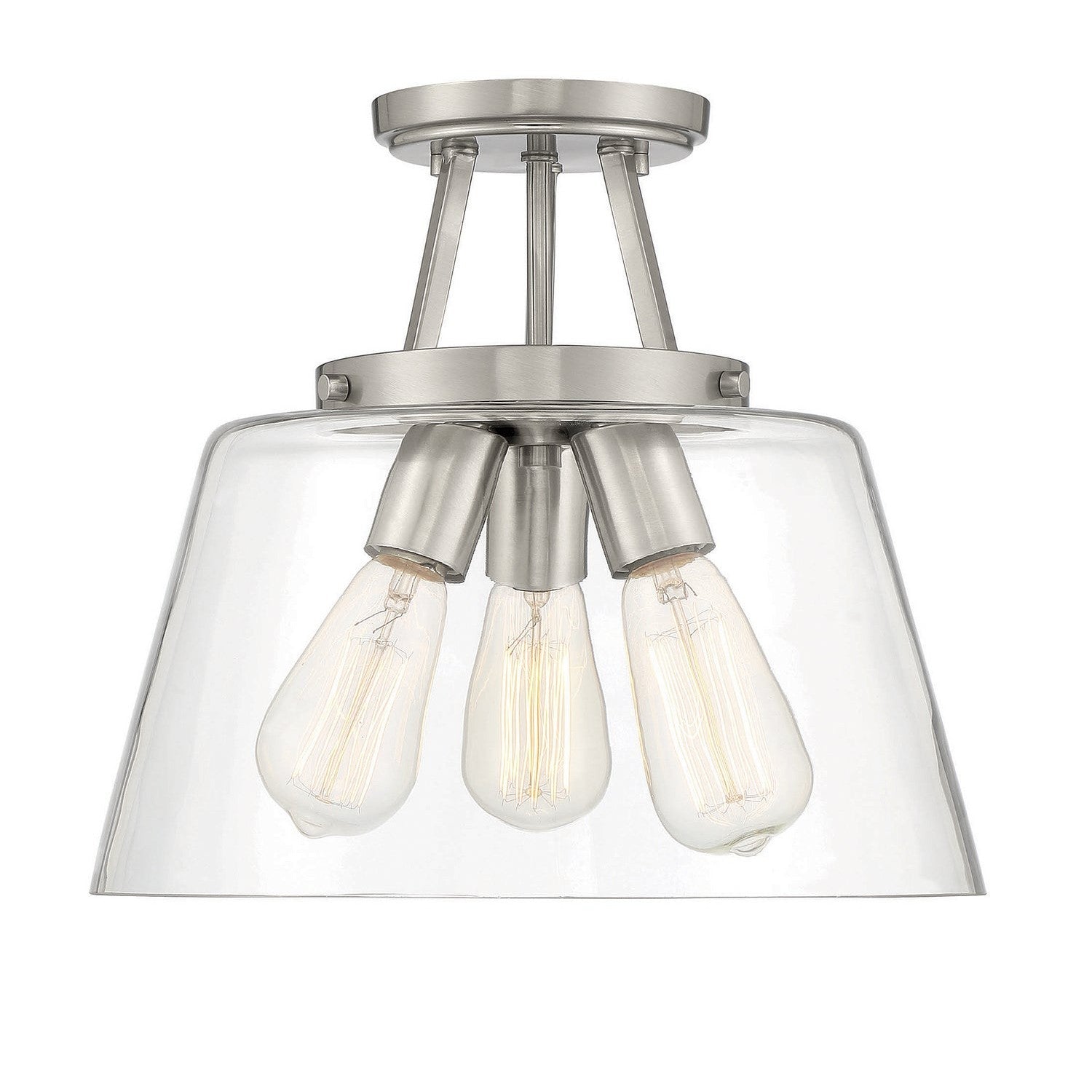 Savoy House - 6-1024-3-SN - Three Light Semi-Flush Mount - Calhoun - Satin Nickel