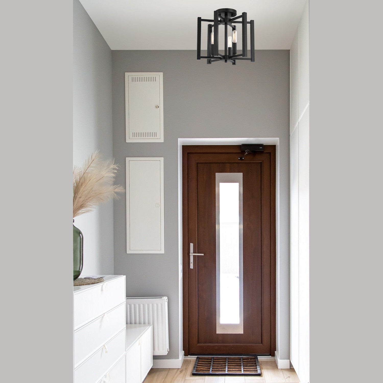 Savoy House - 6-7702-3-89 - Three Light Semi-Flush Mount - Benson - Matte Black