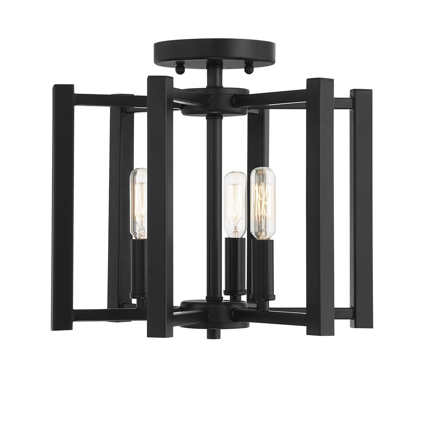 Savoy House - 6-7702-3-89 - Three Light Semi-Flush Mount - Benson - Matte Black