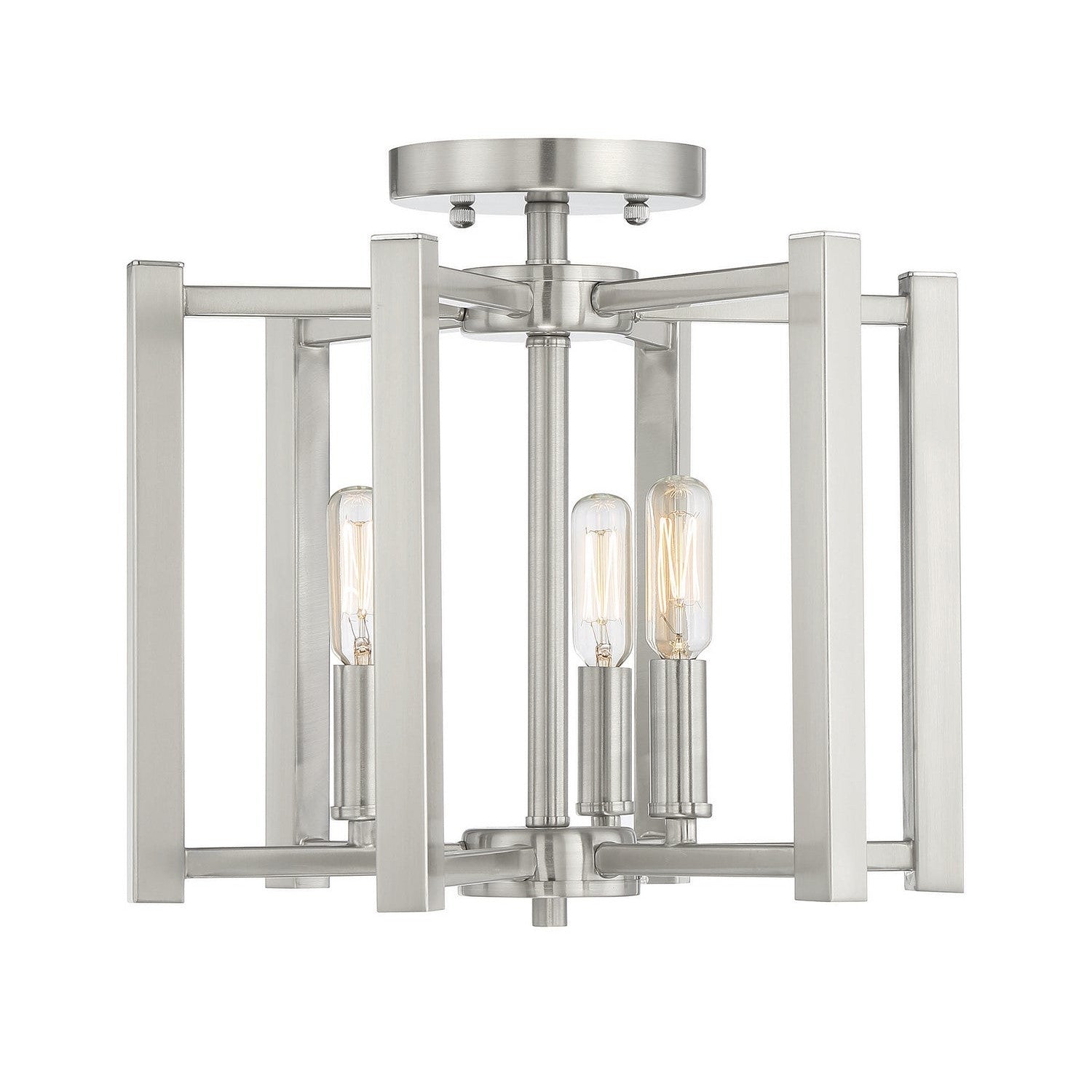 Savoy House - 6-7702-3-SN - Three Light Semi-Flush Mount - Benson - Satin Nickel