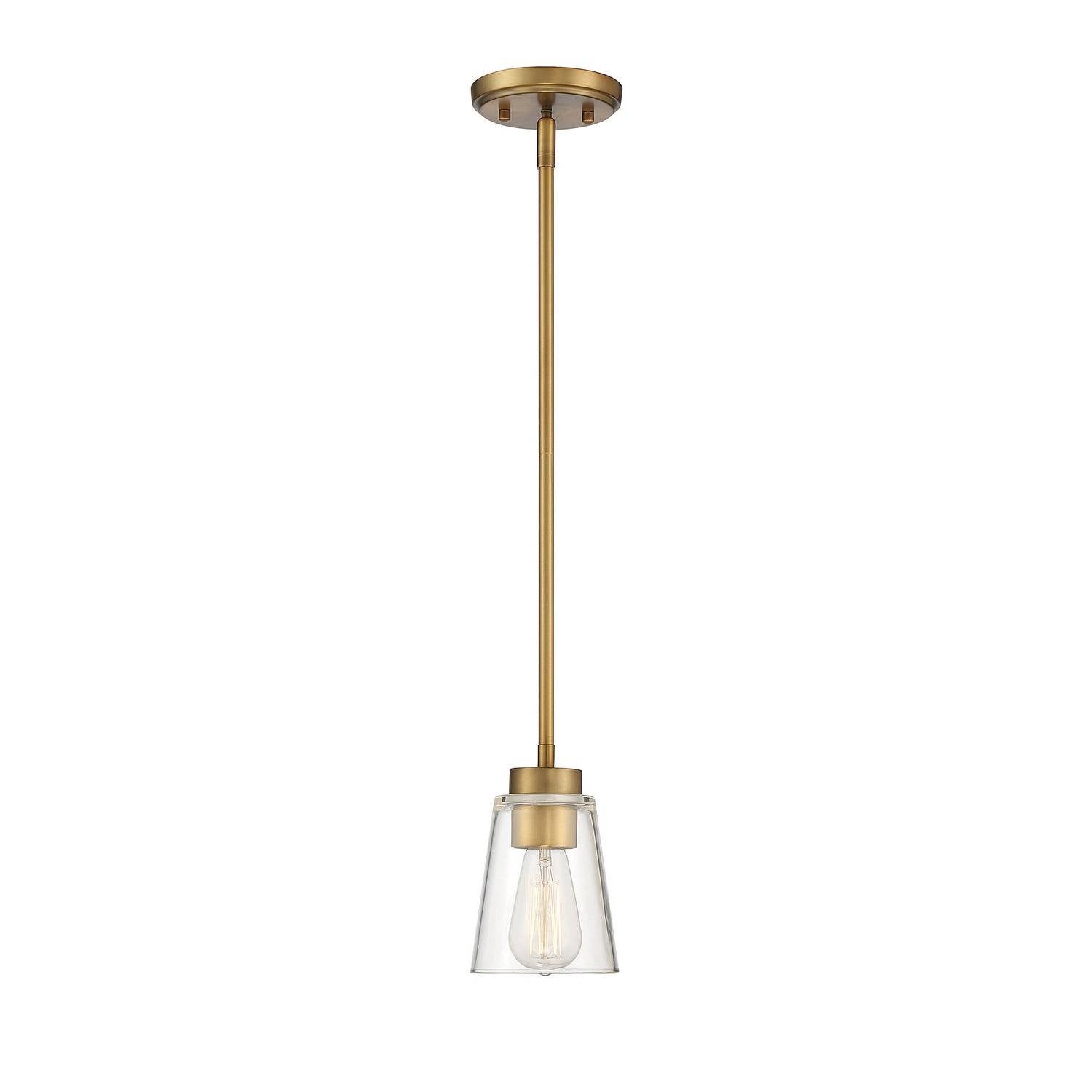Savoy House - 7-1026-1-322 - One Light Mini-Pendant - Calhoun - Warm Brass