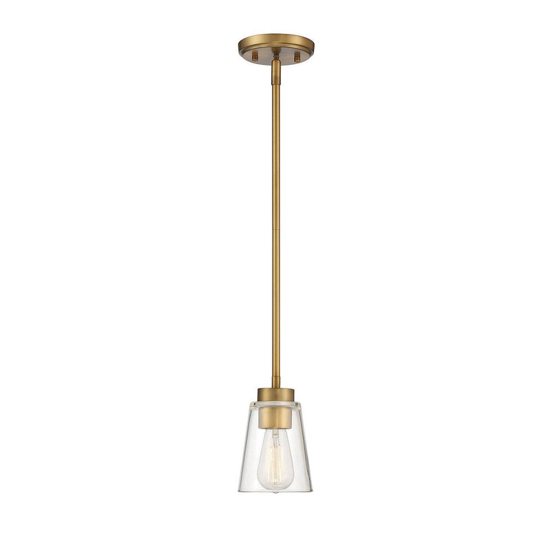 Savoy House - 7-1026-1-322 - One Light Mini-Pendant - Calhoun - Warm Brass