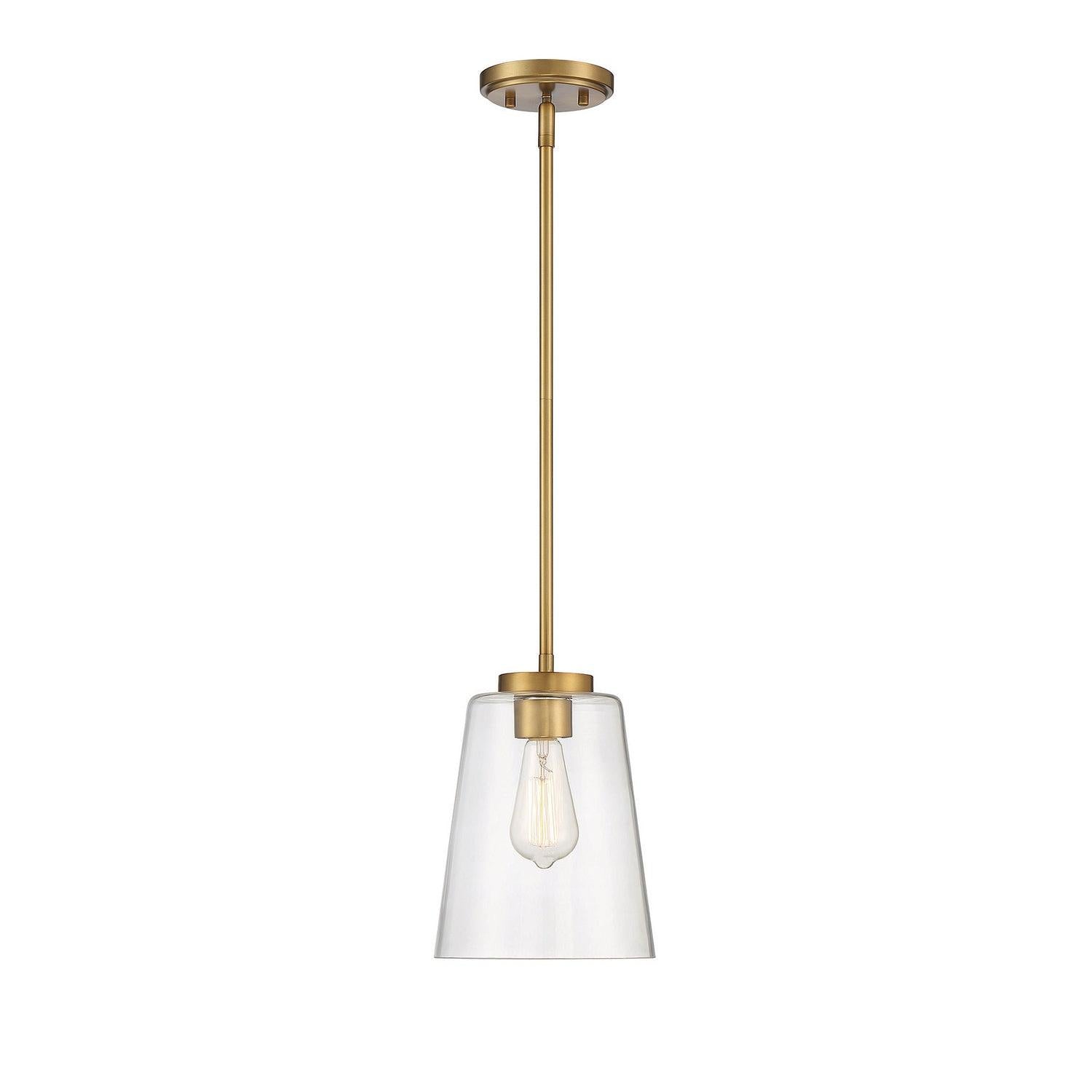 Savoy House - 7-1027-1-322 - One Light Mini-Pendant - Calhoun - Warm Brass