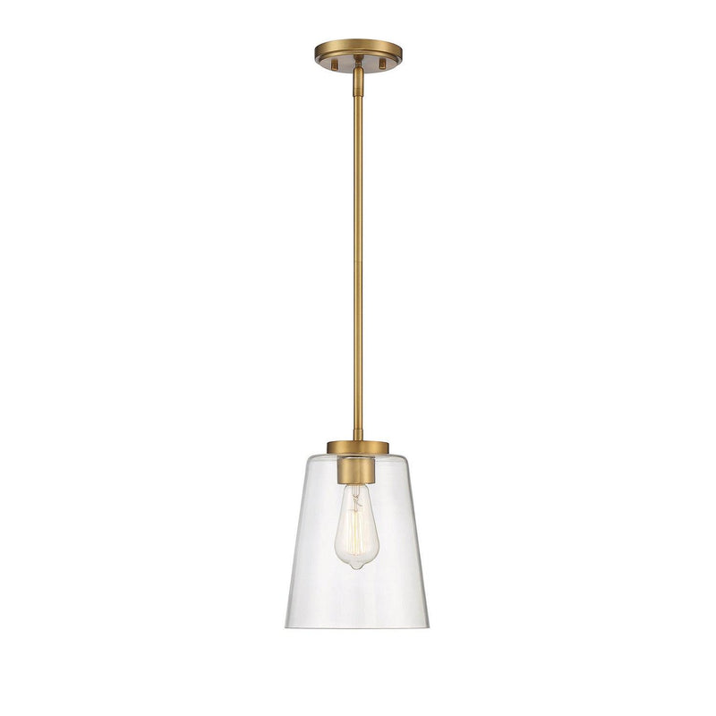 Savoy House - 7-1027-1-322 - One Light Mini-Pendant - Calhoun - Warm Brass