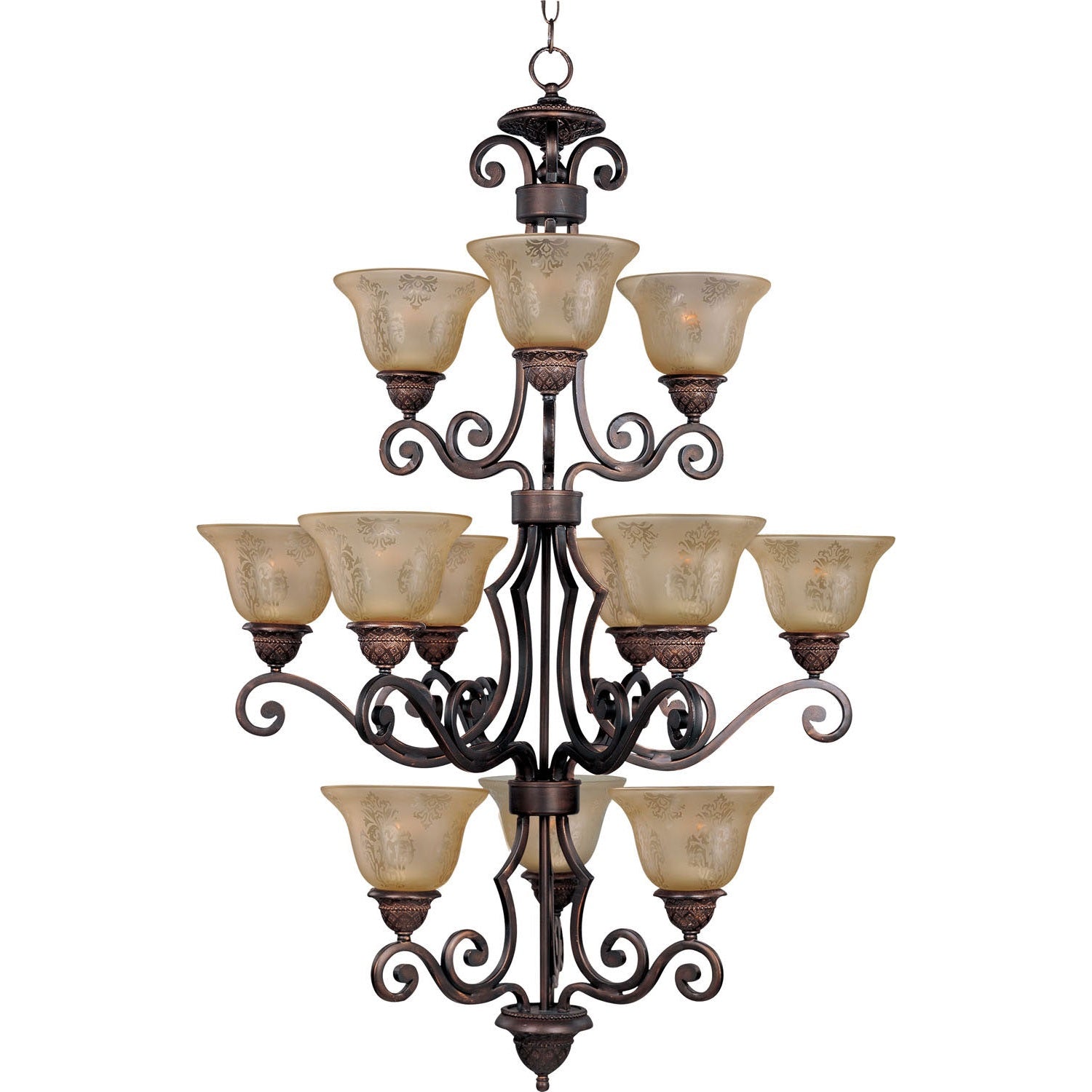 Maxim - 11238SAOI - 12 Light Chandelier - Symphony - Oil Rubbed Bronze