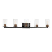 Maxim - 11845CDABBK - Five Light Bath Vanity - Sleek - Antique Brass / Black