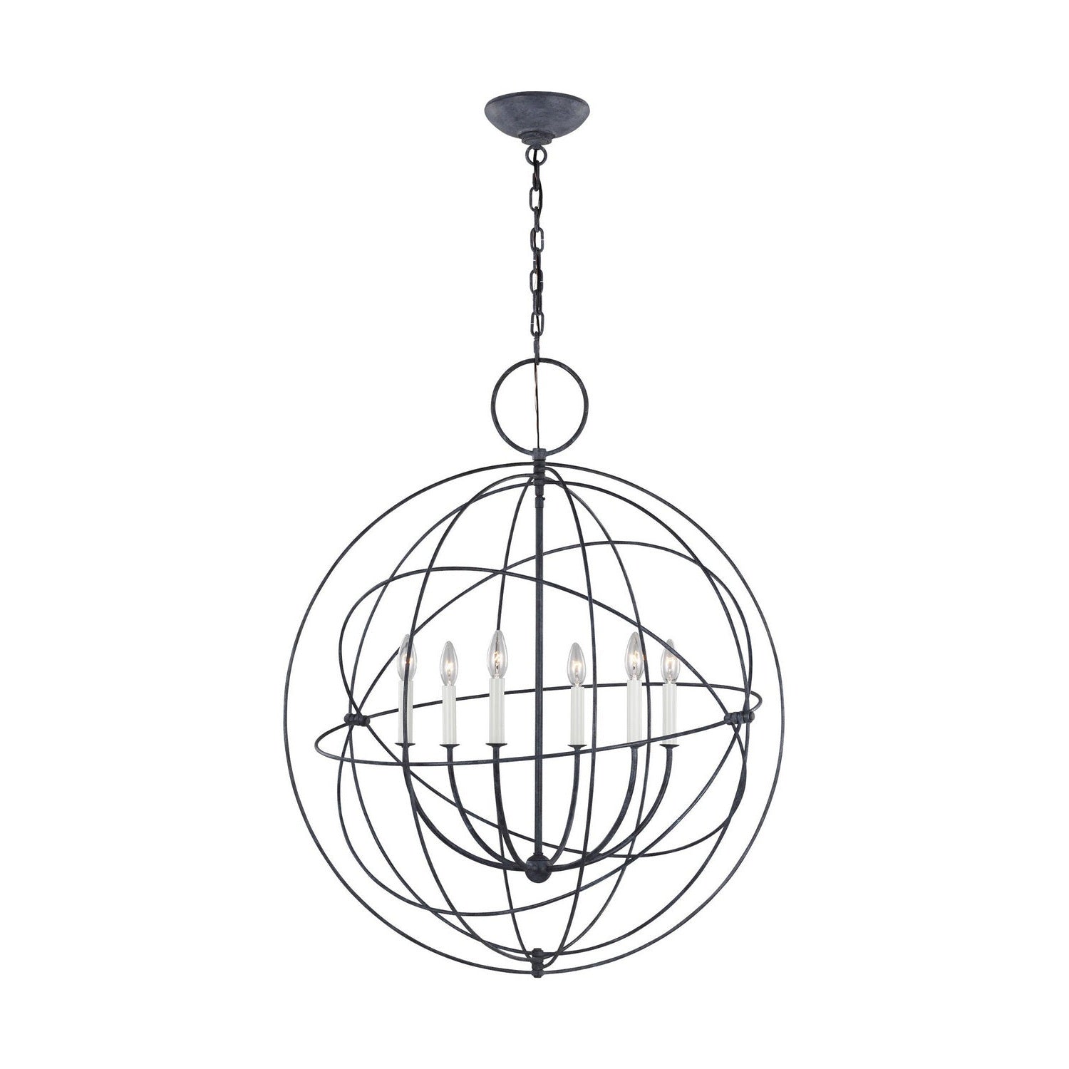 Visual Comfort Studio - CP1246WGV - Six Light Pendant - Bayberry - Weathered Galvanized