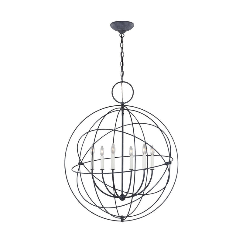 Visual Comfort Studio - CP1246WGV - Six Light Pendant - Bayberry - Weathered Galvanized