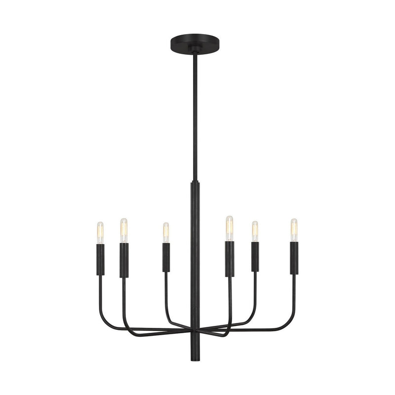 Visual Comfort Studio - EC1006AI - Six Light Chandelier - Brianna - Aged Iron