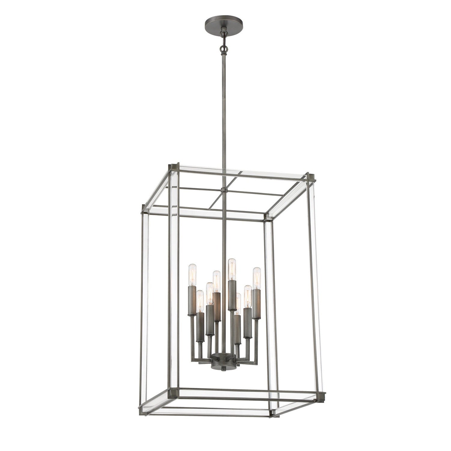 Minka-Lavery - 3857-756 - Eight Light Pendant - Langen Square - Antique Nickel (Painted)